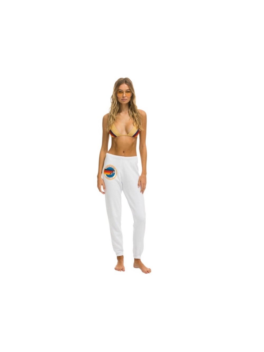 Aviator Nation White Logo Joggers